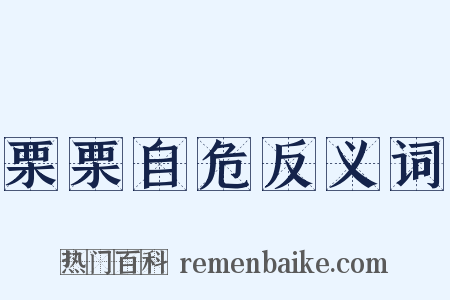 栗栗自危反义词是什么意思的图片